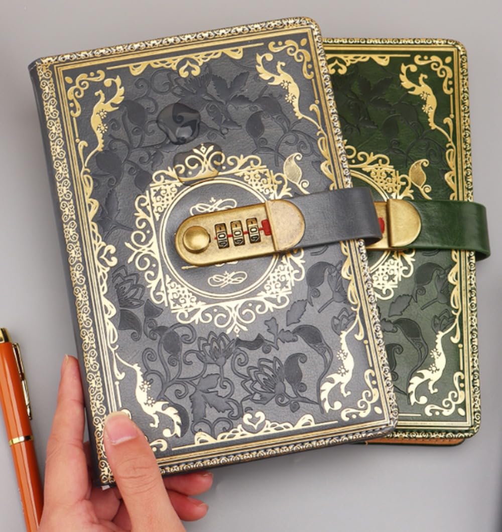 A5 パスワード日記帳 ロック付き 厚手 クリエイティブ 手書き 帳 ビジネス オフィス 文具 手書き パス..