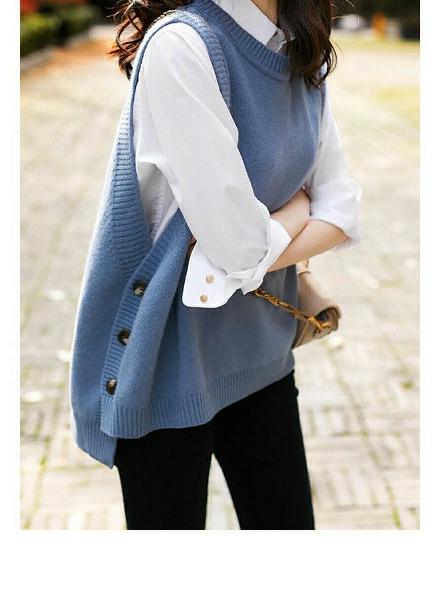 【2枚購入で2 00円OFF】2023秋冬新作 ベーシックニットニットベスト 秋冬新作 ファッション気質トップス カシミヤタッチ