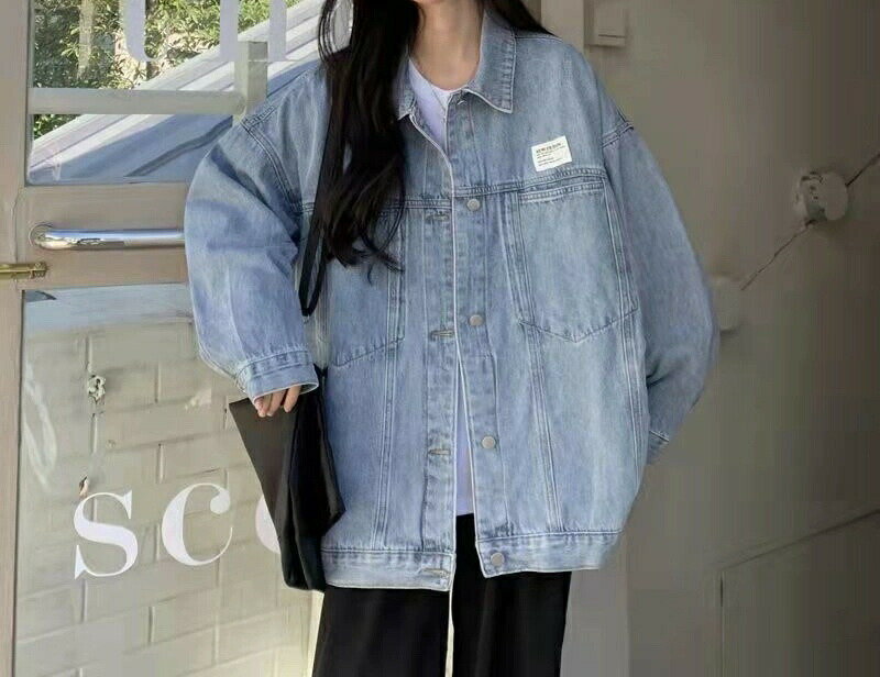 2025春 ニュースタイル 日韓 ゆったり デニム ジャケット レトロ 百掛けINS ジャケット トップス 着痩せ 高級感AWアウター デニムジャケット(4)