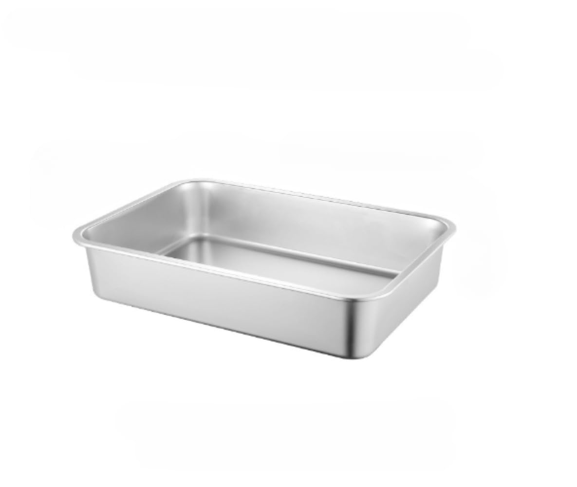 ペット用ステンレススチール製猫用トイレボックス 猫用トイレ 飛沫防止 お手入れ簡単 猫用 ステンレススチール製 猫用ウサギ用トイレボックス 子猫用トイレ 多機能 (45*35*15cm)(3)