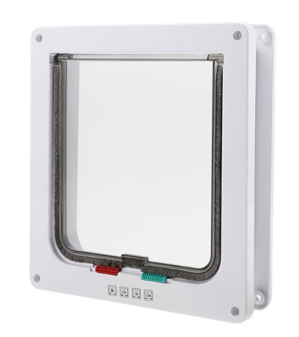 ペット用品 猫ドア 猫の穴 犬ドア 穴 制御された出入口 方向 ペットドア 猫用品 (ブラック,M)