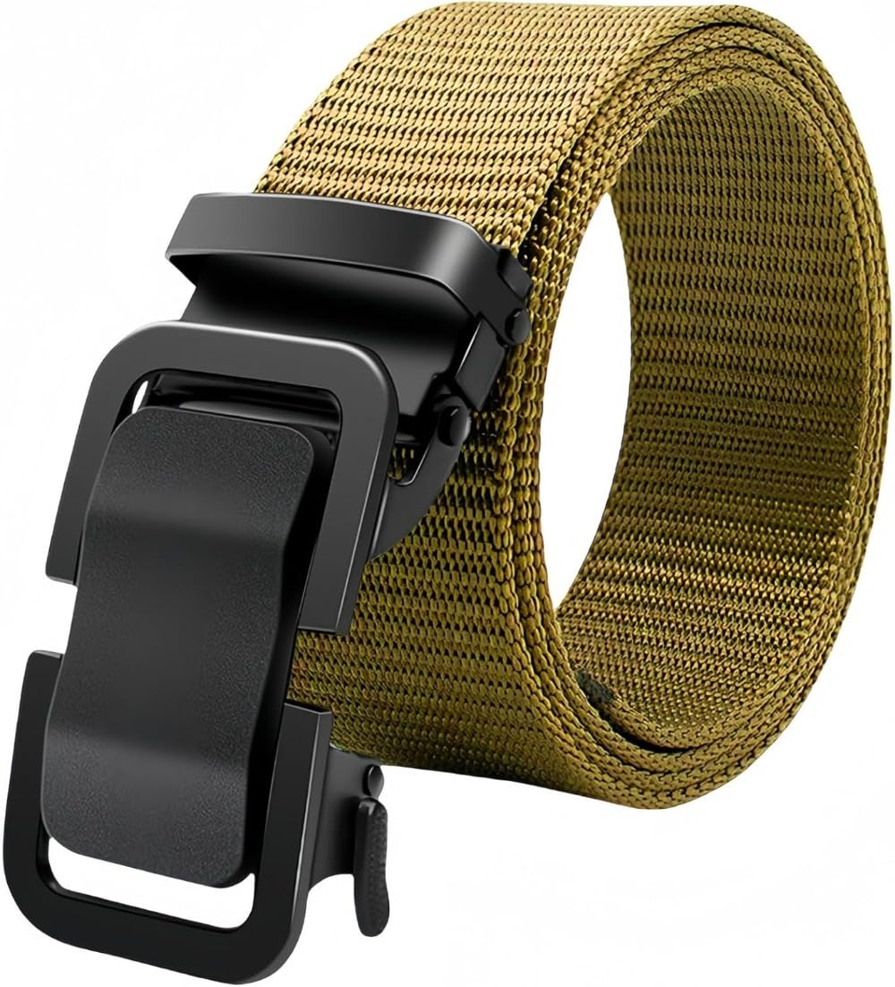 メンズベルト - オートロックナイロンベルト 仕事、スポーツ、登山、ゴルフなどのアウトドア活動用 無..