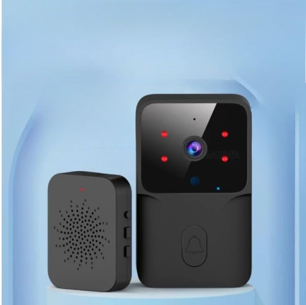 ワイヤレスインターホン、インストール不要、カメラ、ドアベル双方向オーディオ、呼び出しベル、WiFi/B..
