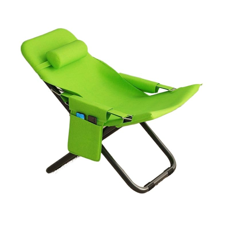 昼休みリクライニングチェア 折りたたみ椅子 夏用レジャー簡易背もたれ 小型携帯怠惰 バルコニー昼寝ベッド ピンク【収納袋+3段階調節】 (ピンク【収納袋+3段階調節】)