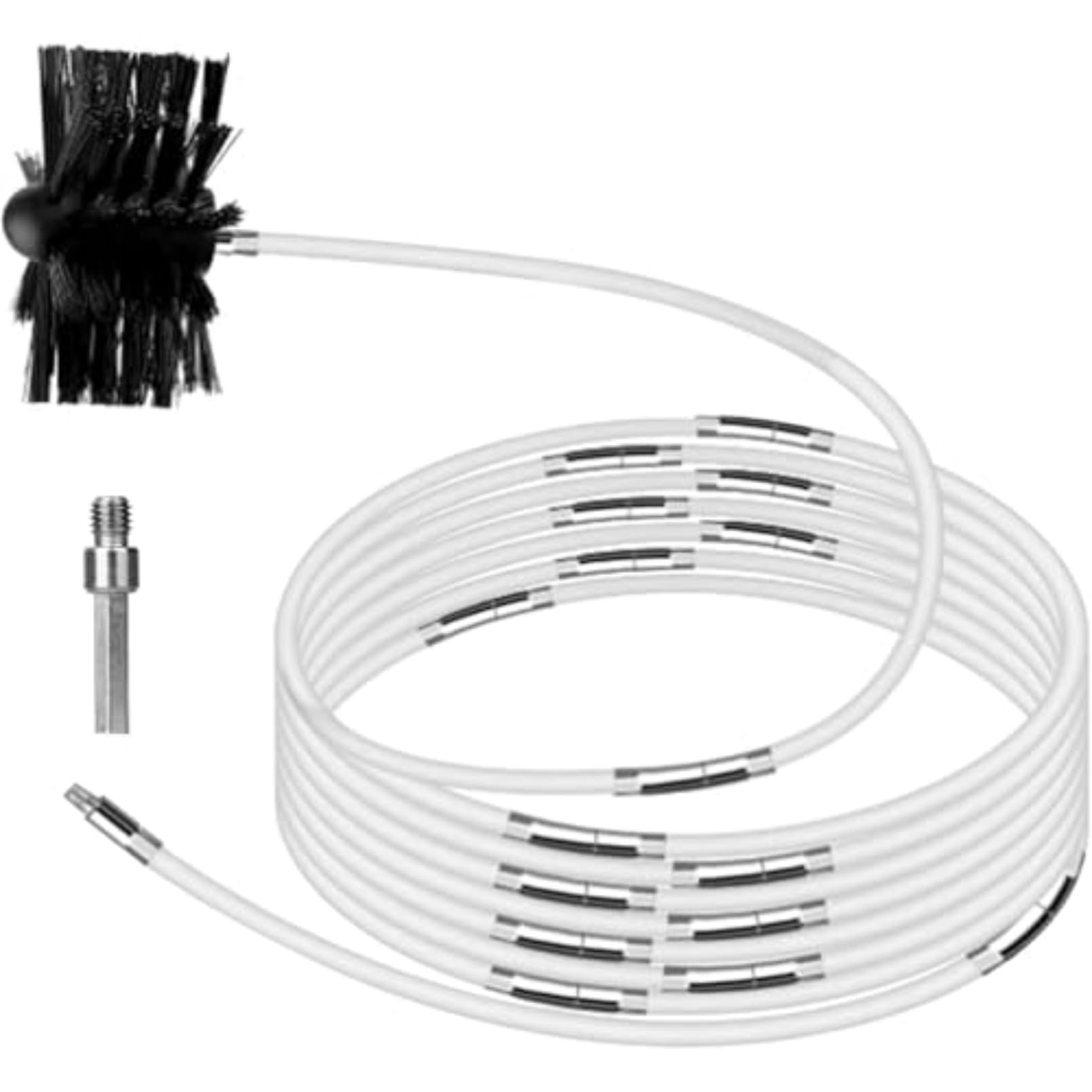 煙突クリーニングキット 9.4M 23ロッド ナイロンストーブパイプブラシ 煙突掃除ツール 暖炉クリーニン..