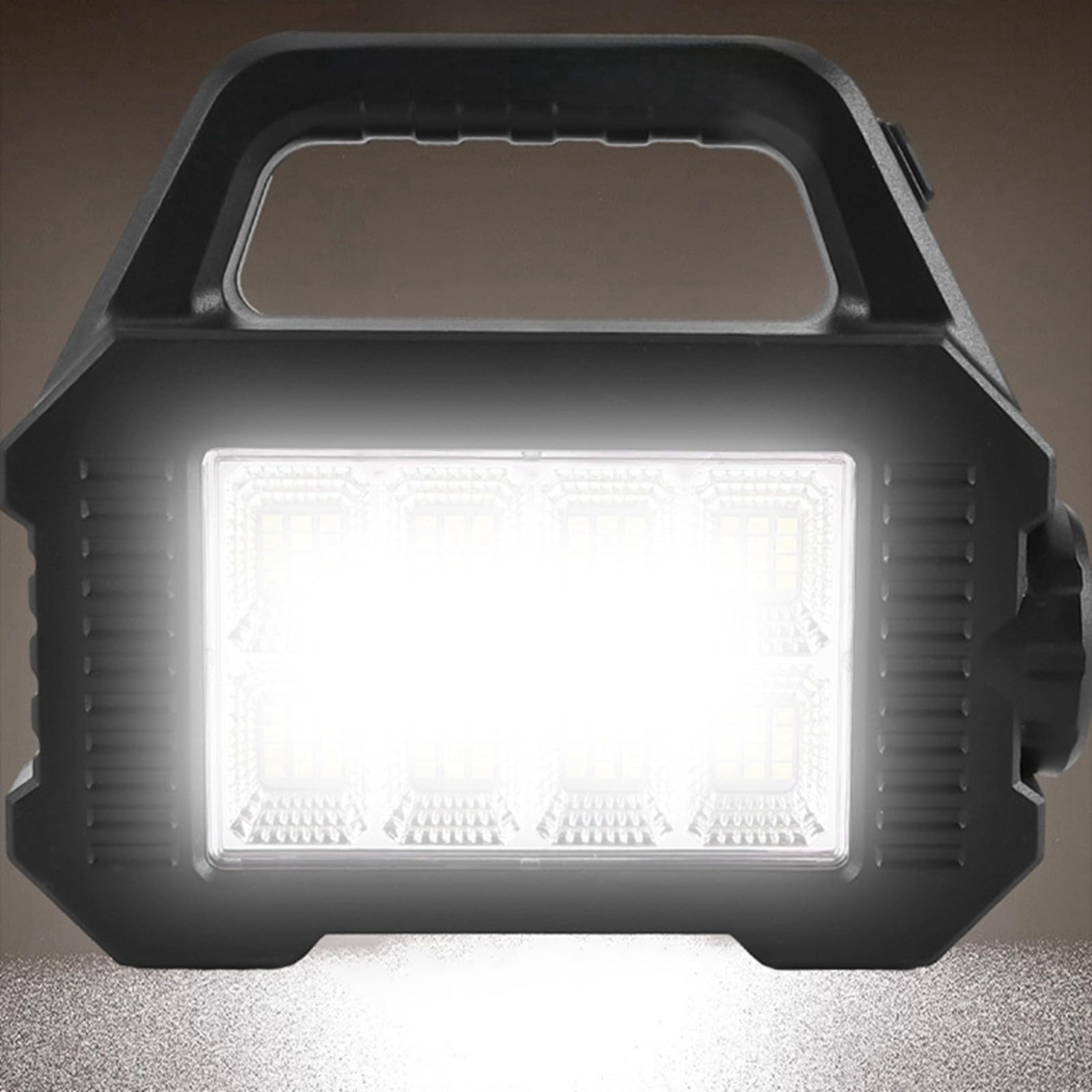 充電式LED投光器 作業灯 高輝度 6点灯モード 無段階調光 小型強力ライト 防災・防雨仕様 USB充電式 ソーラー懐中電灯 広範囲多機能サーチライト アウトドア キャンプ 釣り 緊急作業 護身用 携帯便利