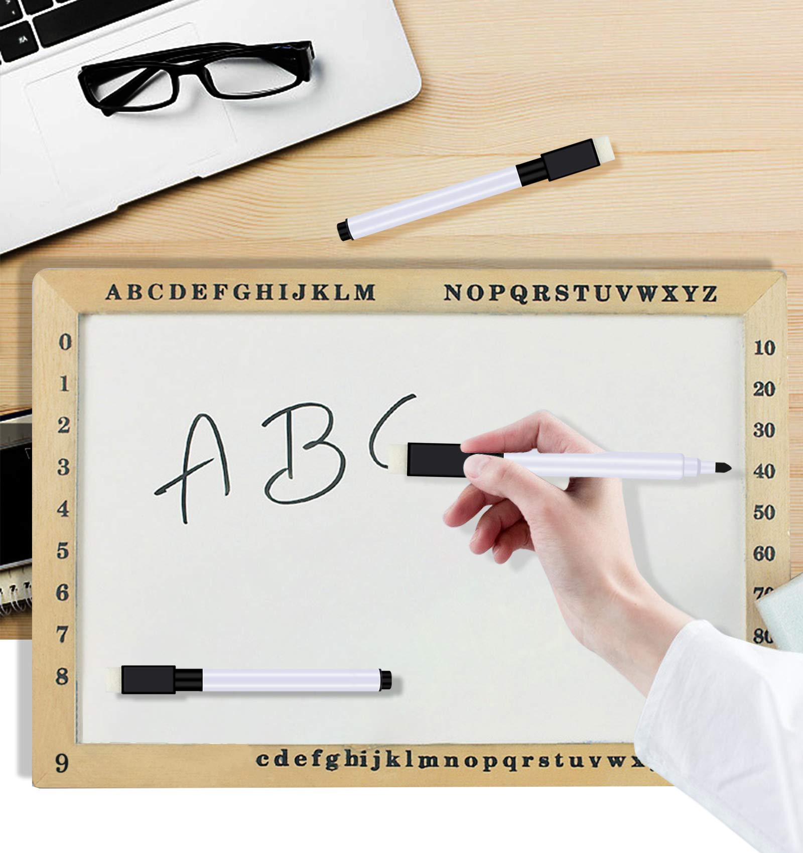 マグネット式ホワイトボードマーカー 48本パック ホワイトボードイレースマーカー 消しゴムキャップ付..