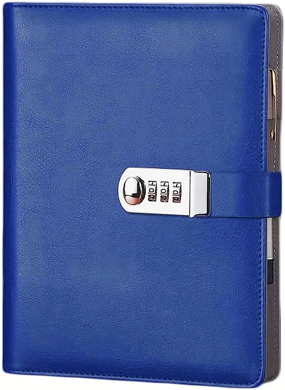 システム手帳 A5 鍵付きノート メモ帳 鍵付き 6穴カード収納 日記帳 ルーズリーフ 多機能 ビジネス手帳..