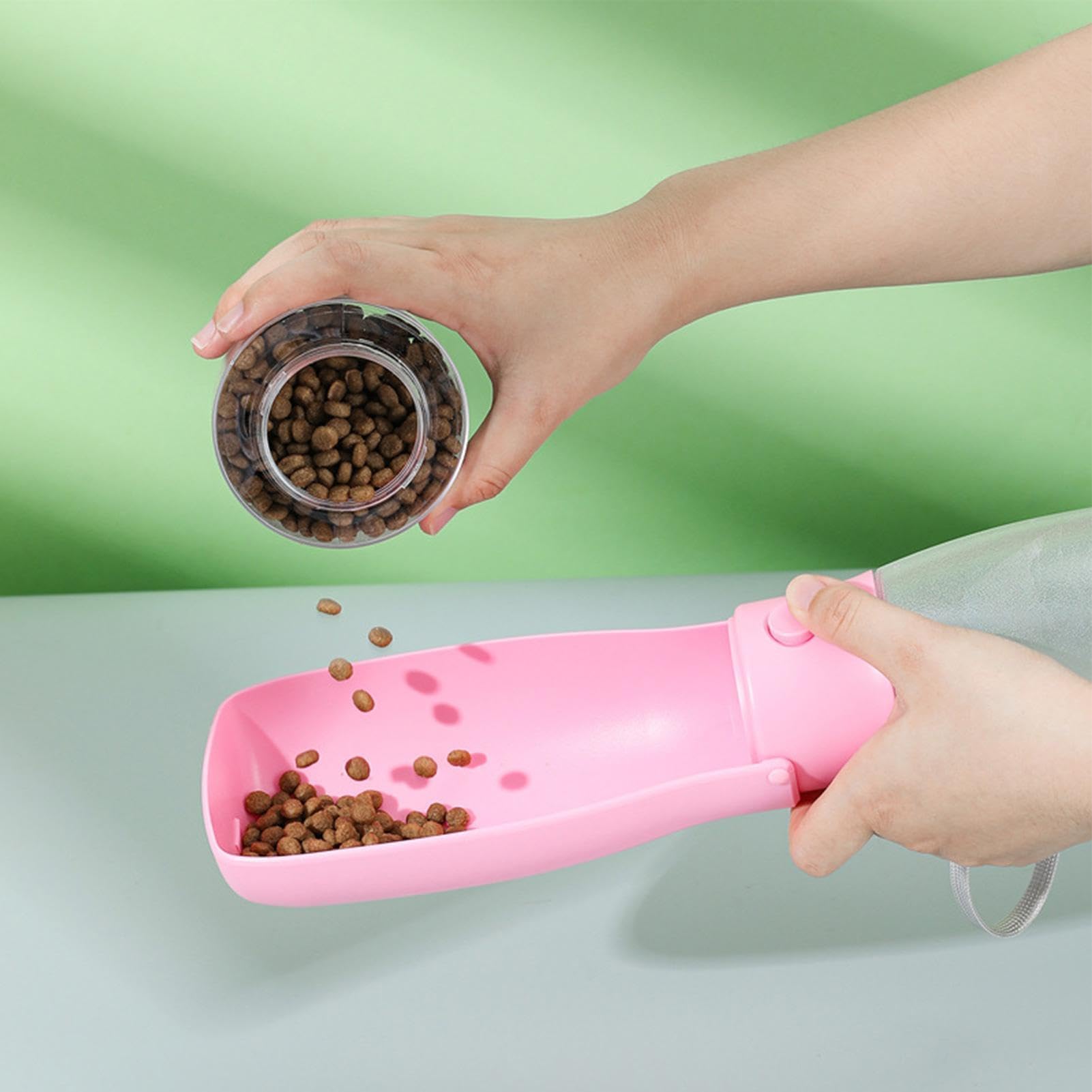 楽天キラリラ楽天市場店犬用ウォーターボトル、旅行用犬用ウォーターディスペンサー | トラベルドッグウォーターディスペンサーフードコンテナ付きペットボトル - 折りたたみ式ウォーターボトル、子犬用水飲みボウル、ペット、旅行、アウトドアウォーキング用漏れ防止ウォーターディスペンサー