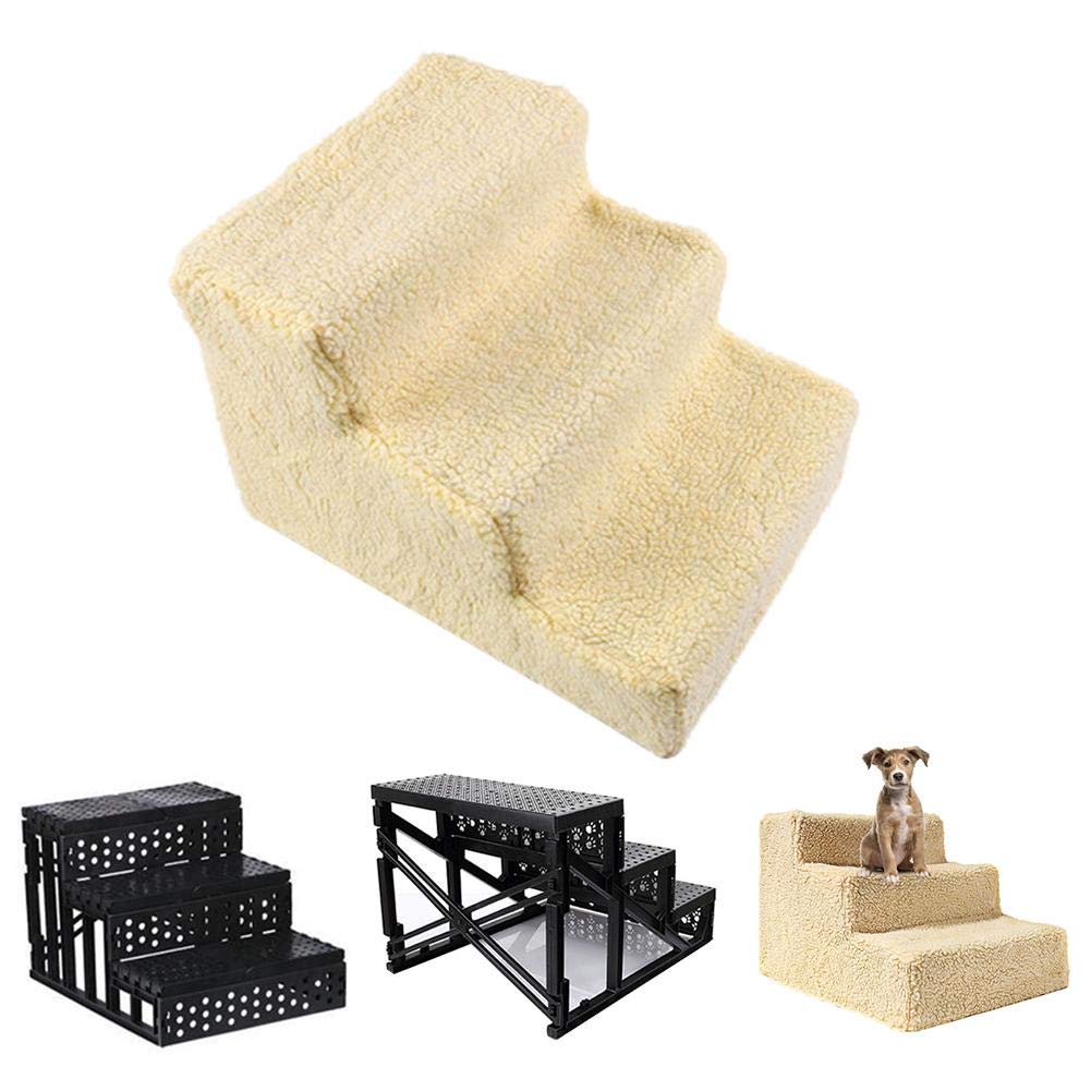 ベッドステップ 犬用踏み台 3段 ベッド用階段 ペット用品 犬用ステップ 怪我防止 滑り止め 洗えるカバ..