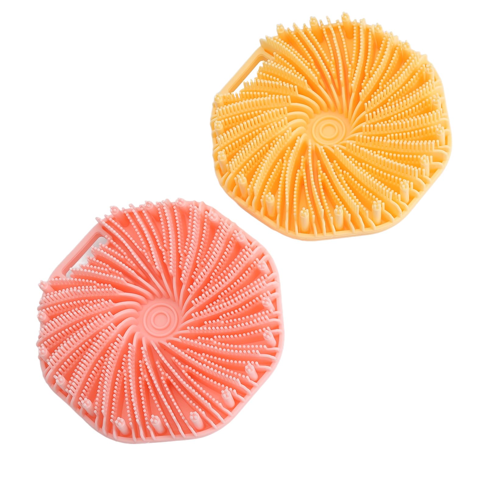 ボディシャワースクラバーブラシ、穏やかな角質除去信頼性の高い2個のシリコンボディスクラバー旅行用