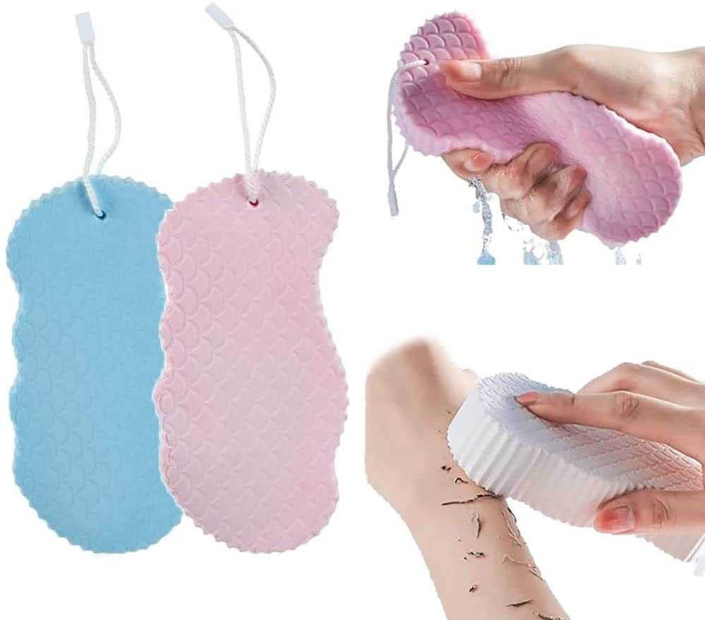 新規ウルトラソフトエクスフォリエイティングバススポンジ、スーパーソフト角質除去スポンジシャワーブ..
