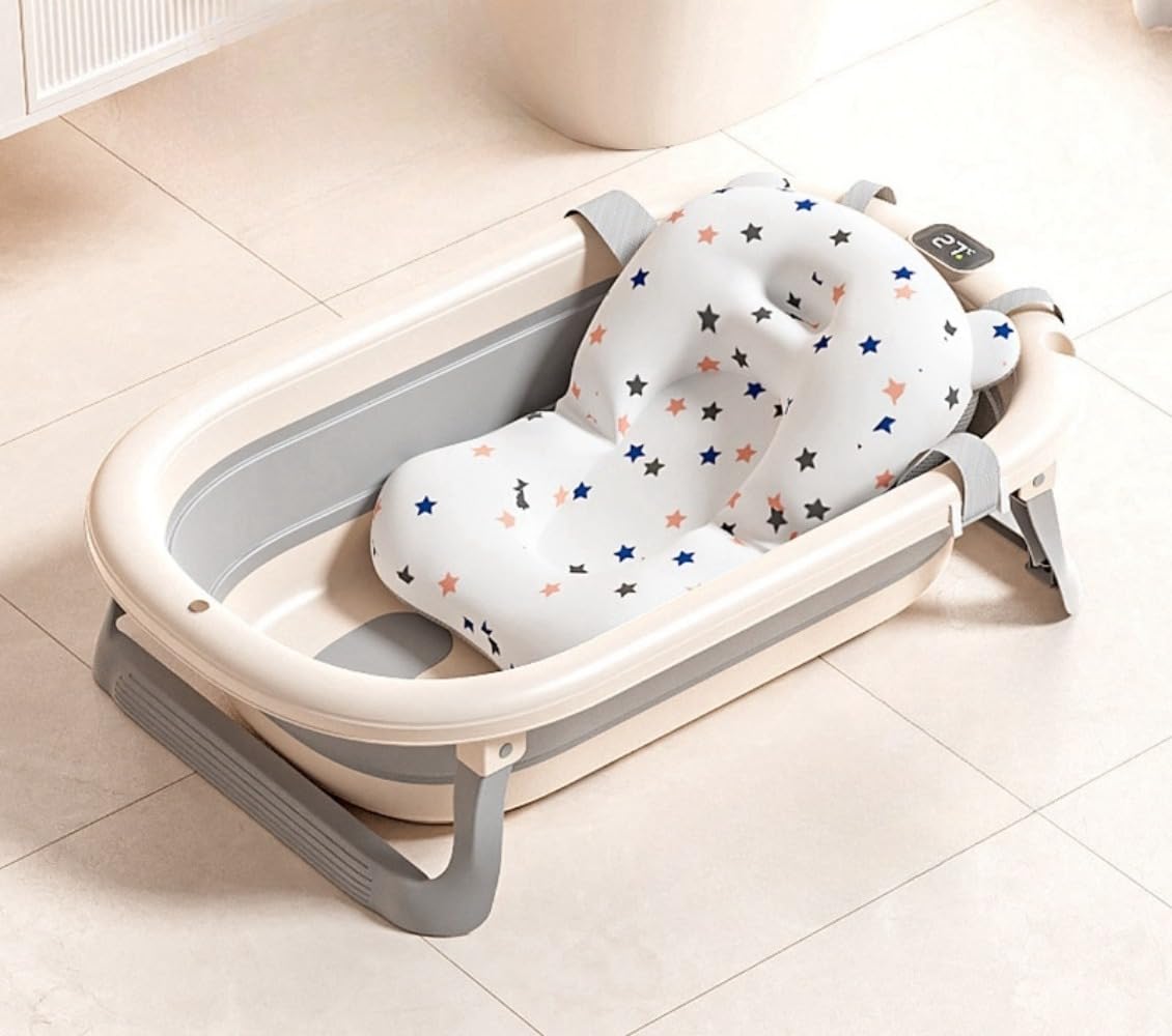 ベビーバス 折りたたみ浴槽 ベビーバス 水温計 バスネット バスマット付き 浴槽 収納簡単 浴槽 出産祝..