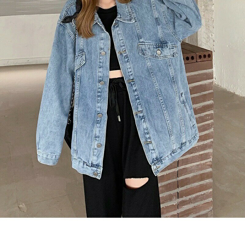2025春新作 デニムジャケット レディース トレンドデニムコート女ゆったり春と春のレトロデニムブーム..