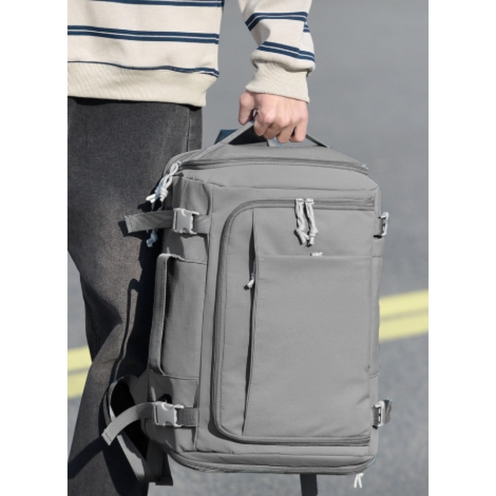 【男性用大容量旅行バッグ（シューケース付き）】 リュック付き設計 スーツケース機能搭載