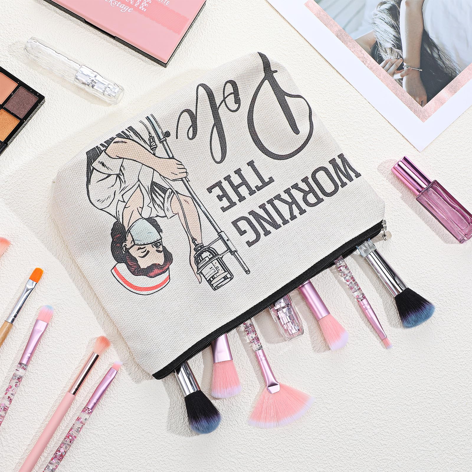 ナースメイクアップバッグ ナースギフト ナースジッパーバッグ ナース用ギフト ナース用バッグ ナースアクセサリー 仕事用小物 スモールコスメバッグ ナーストイレタリー メイクアップバッグ ナース感謝 卒業, ベージュ