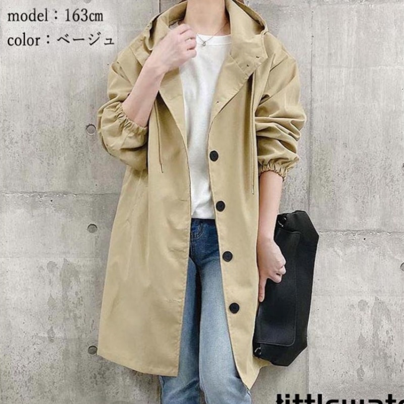 韓国 春 アウター レディース スプリングコート モッズコート トレンチコート マウンテンパーカー ドローコード 春トレンチコート カジュアル