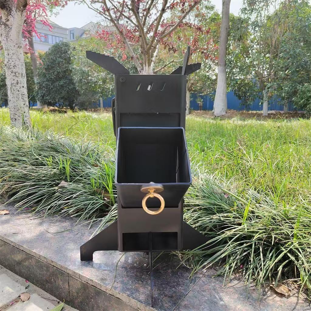 ロケットストーブ 薪ストーブ 式 コンパクト 持ち運び簡単 多燃料対応 アウトドアコンロ キャンプ ピクニック ソロキャンプ 防災 エコ設計 暖房用 調理簡単