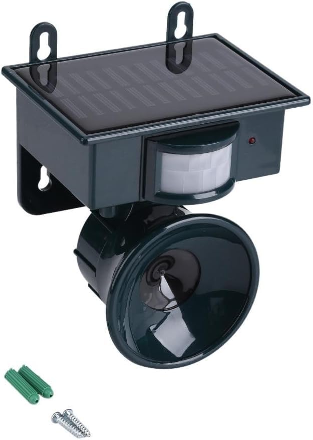 ソーラー式超音波虫よけ、防水・防塵、猫、鳥、コウモリを撃退、鳥を撃退・駆除、げっ歯類を撃退