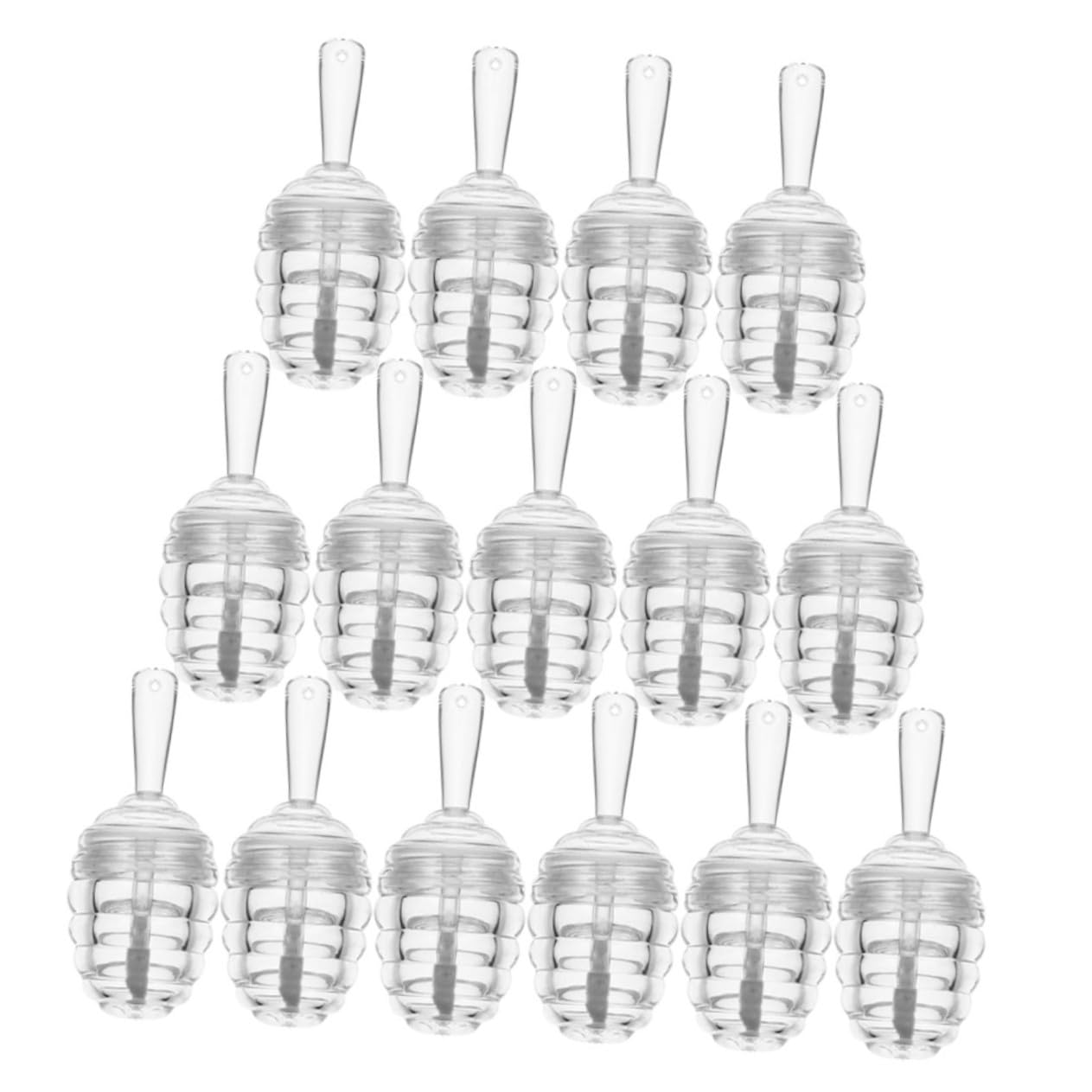 15個 透明リップグロスチューブ 蜂の巣型リップバーム容器 詰め替え可能 軽量携帯用 コスメ用化粧品ボトル(3)