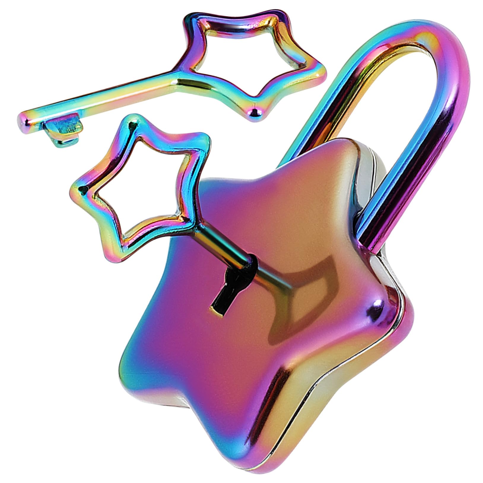 五角星形状の錆びにくいメタル南京錠 軽量で持ち運び簡単 鍵付き日記装飾用ロック プレゼントになシン..