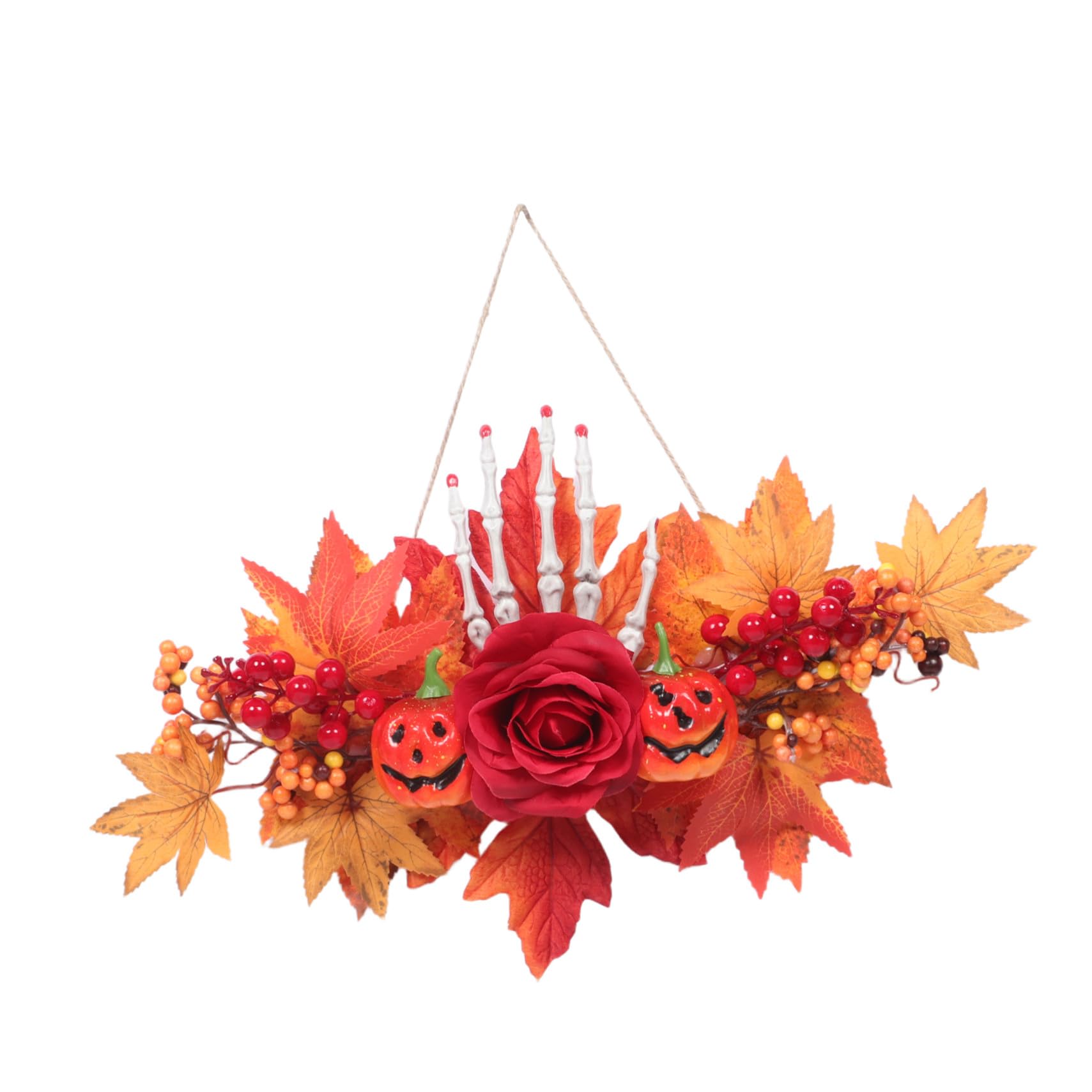 カボチャ メープル リース ハロウィン デコレーション 人工 リース マントルピース 秋 デコレーション 感謝祭 日 ホーム ペンダント