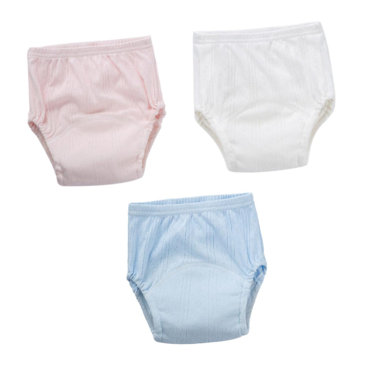 3個ベビー用トイレトレーニングパンツ 綿素材 ちゃん 幼児用 繰り返し使用可 伸縮性ウエスト フィット..