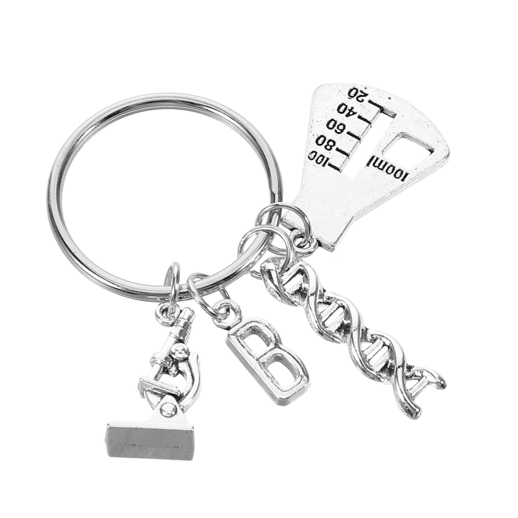 科学者向け なキーチェーンペンダント 生物学 化学モチーフ付き キーホルダー 教育用アクセサリー 卒業..