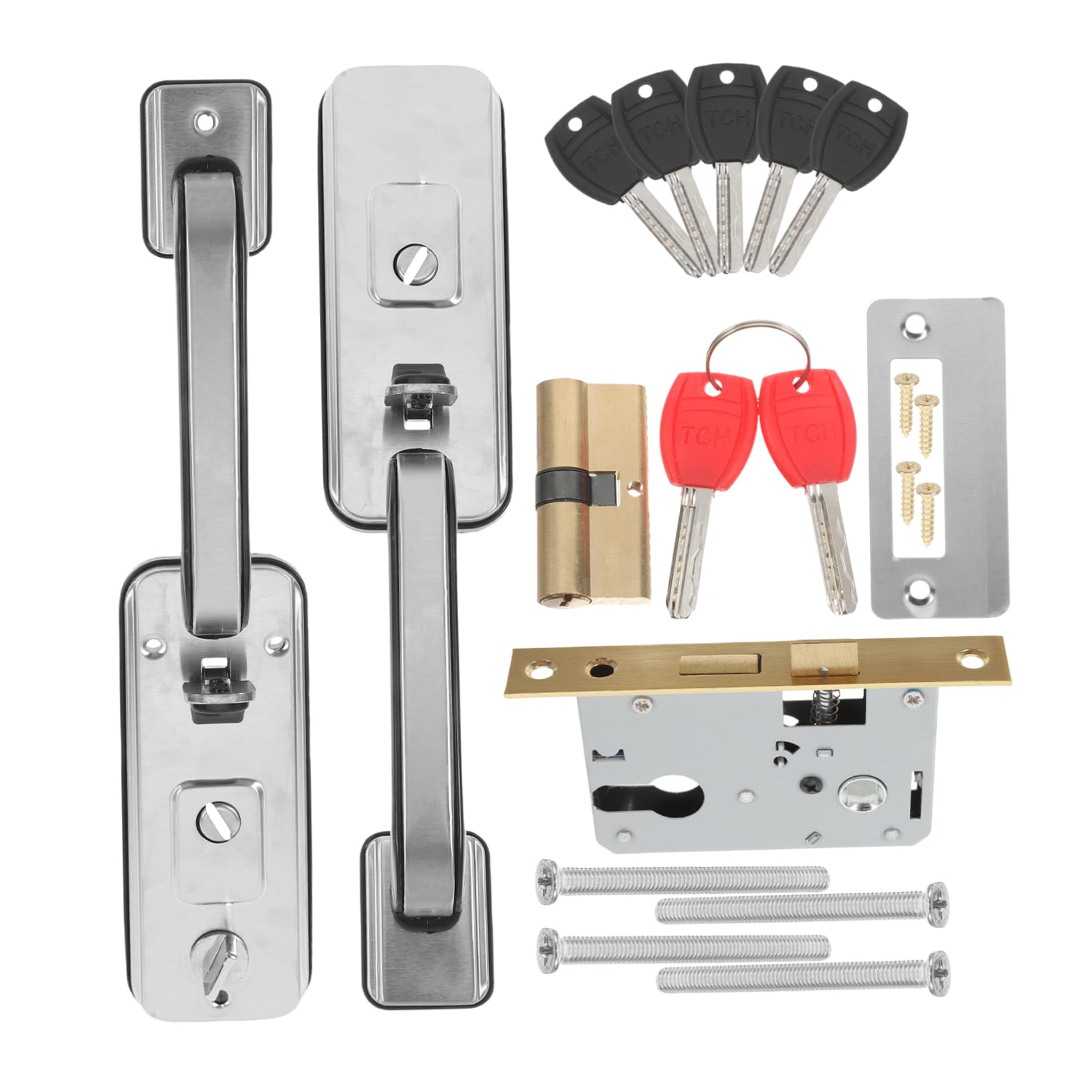 玄関ドアハンドルロック リバーシブルフロントドアレバー デッドボルト付き な玄関ドアノブ ホームセキュリティ用