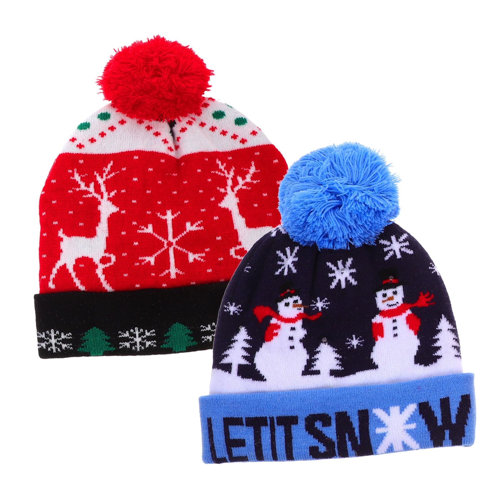 2個 サンタ 帽子 ピーキー クリスマス セーター 帽子 キャップ ヘッドバンド キャップ クリスマス ニット 鹿 ビーニー ビーニー アクリル