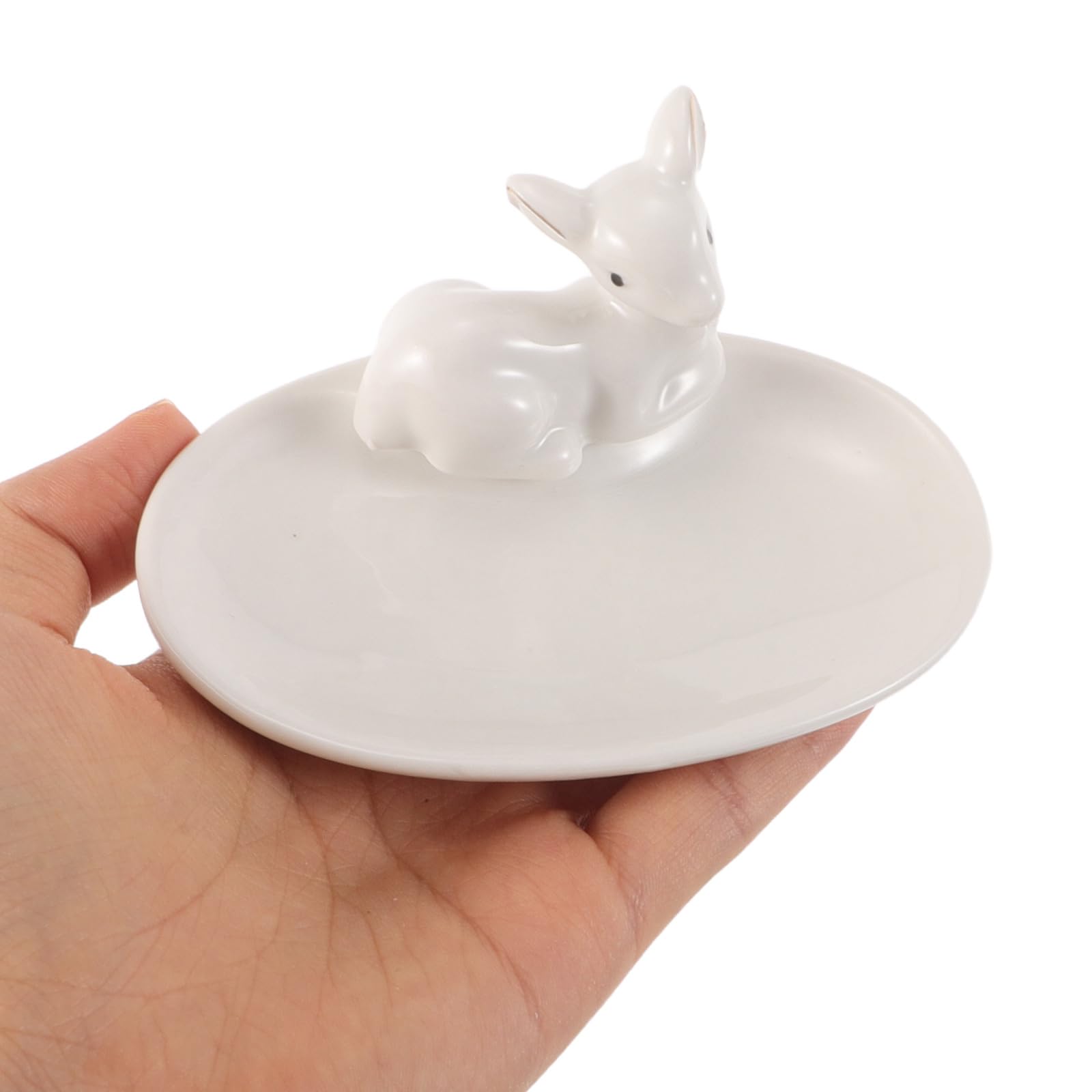 小さなジュエリーディッシュ：鹿の彫刻が施された陶器の化粧台トレイ。指輪やイヤリング、ネックレスなどを入れる装飾皿。ミニマリストデザイン。家庭用、小売店向け。(3)