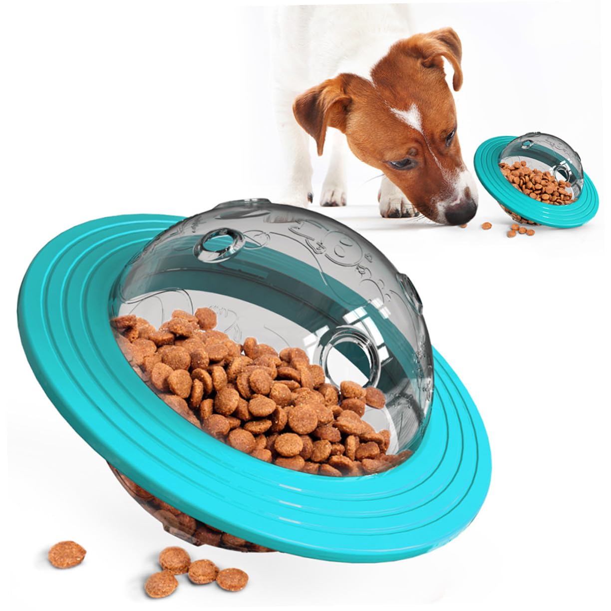 ペット用フード漏れ 耐久 素材使用 多機能ローリング給餌トレーニングおもちゃ 犬猫対応 噛む遊びで食..