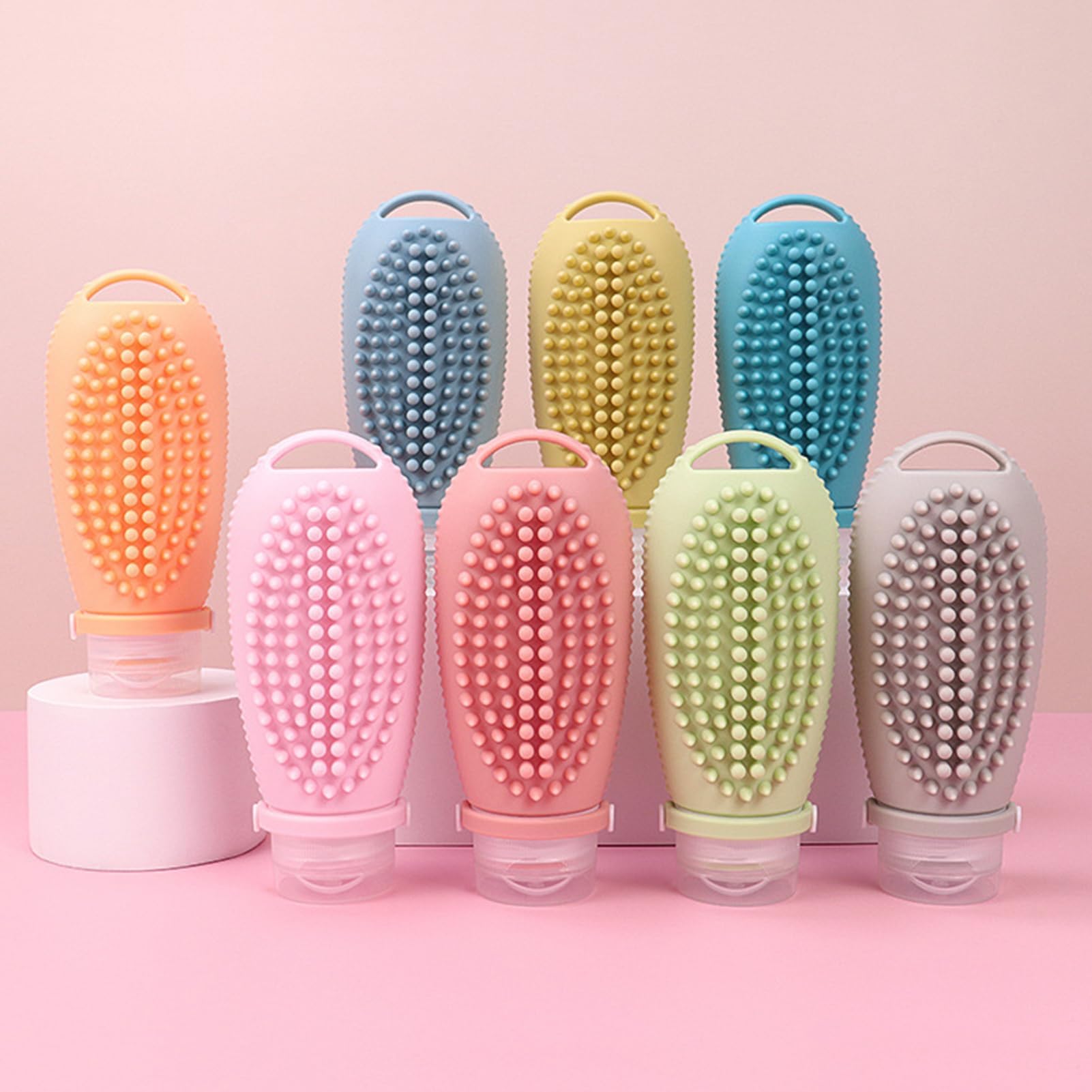 ジェントルスカルプマッサージブラシ ポータブルシャンプー 100ml ディスペンサーボトル 漏れ防止 旅行..