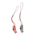 2個鯉のぼり ペンダント チャーム キーストラップ 携帯電話ストラップ用 風 飾り バッグハンギング