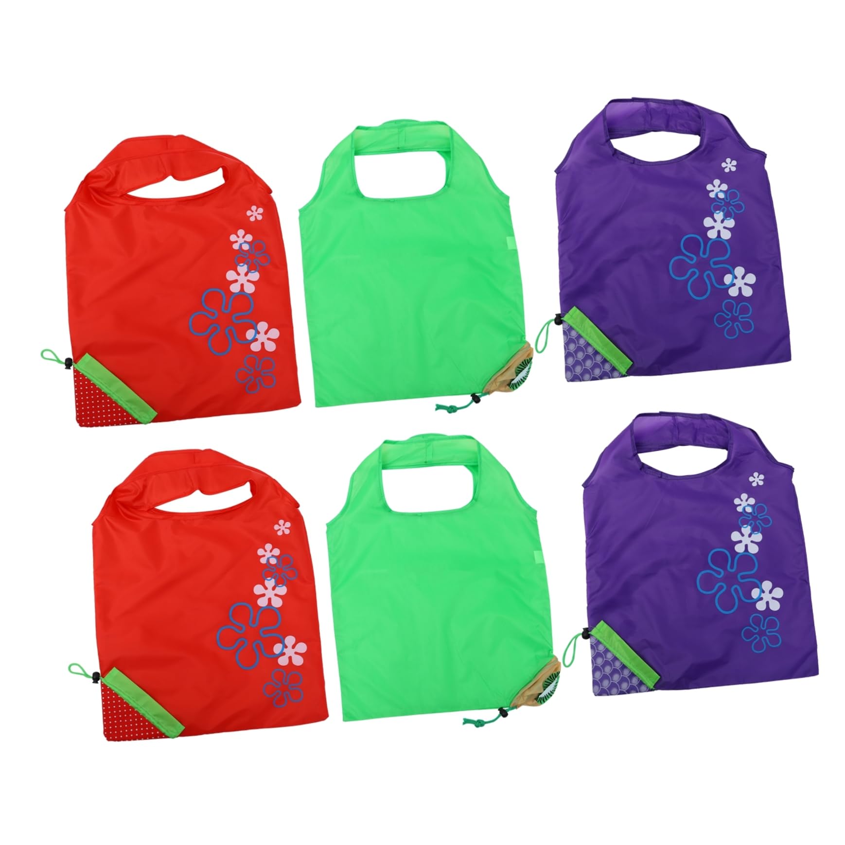 6個折りたたみ式フルーツ型収納バッグ 再利用可能なエコショッピングバッグ 洗える防水トートバッグ ミックススル