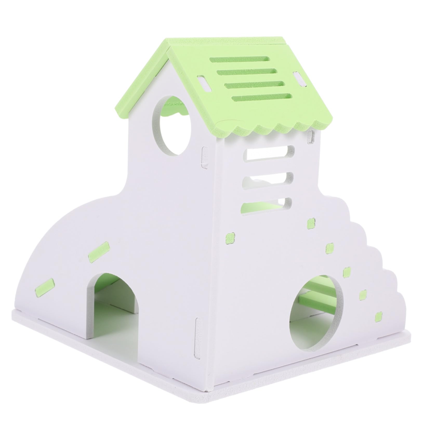 小動物用ハムスター遊具 はしご付き隠れ家おもちゃ 多機能ペットハウス 運動不足解消用 製ハムスター巣..