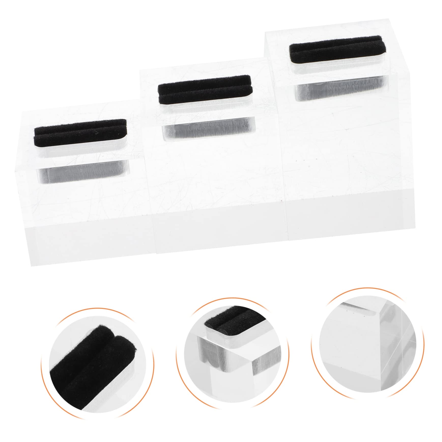 3個アクリルリングディスプレイスド なジュエリー展示ベース 用リ