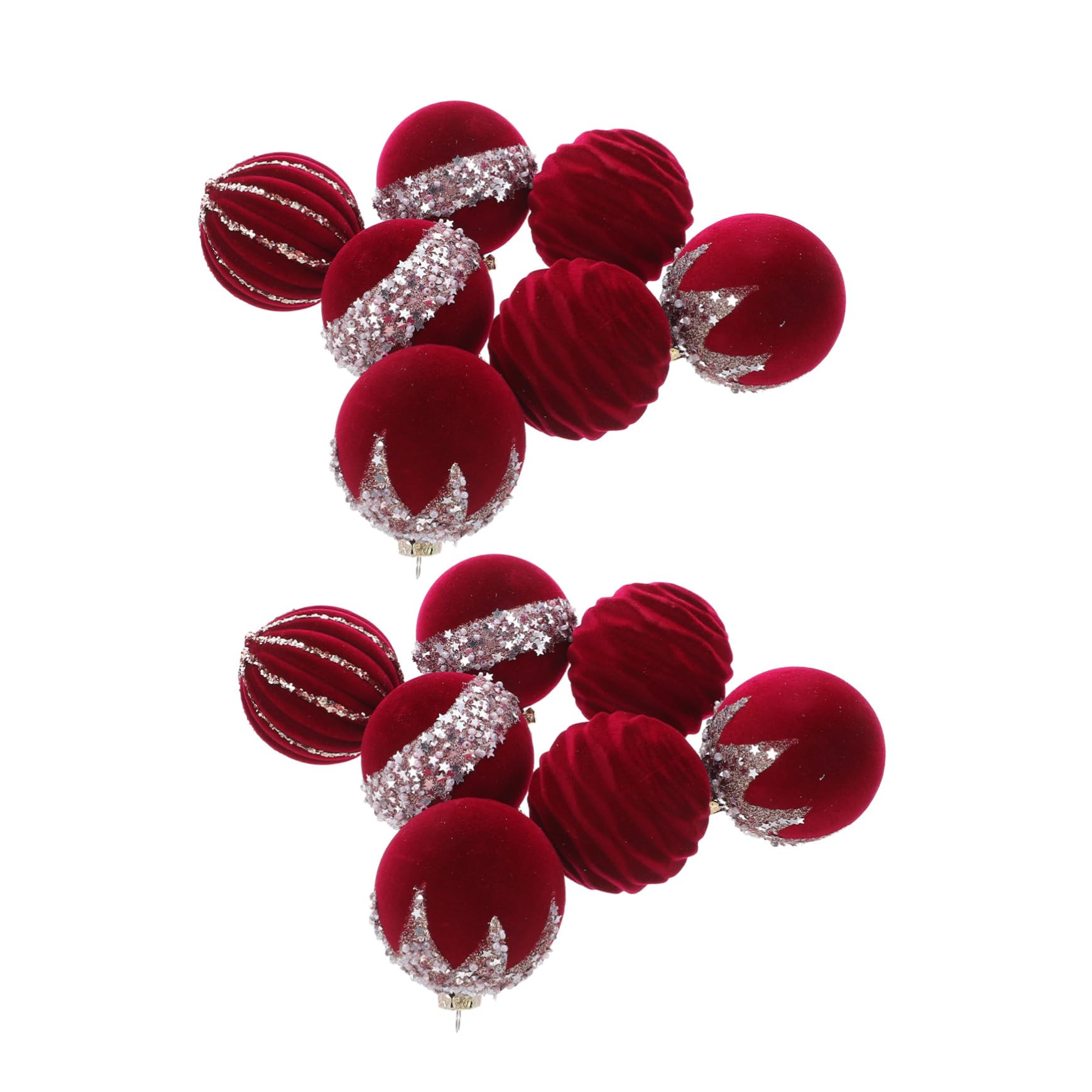 16個 クリスマスデコレーションボールペンダント クリスマス吊り飾り 群れた木のボールの装飾 クリスマスツリーハンギングボール