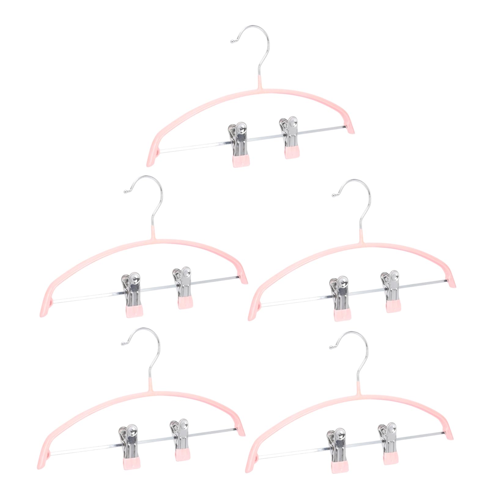 5個防滑衣架 子供用ハンガー 半クリップ付き 洗濯物干し用 取り外