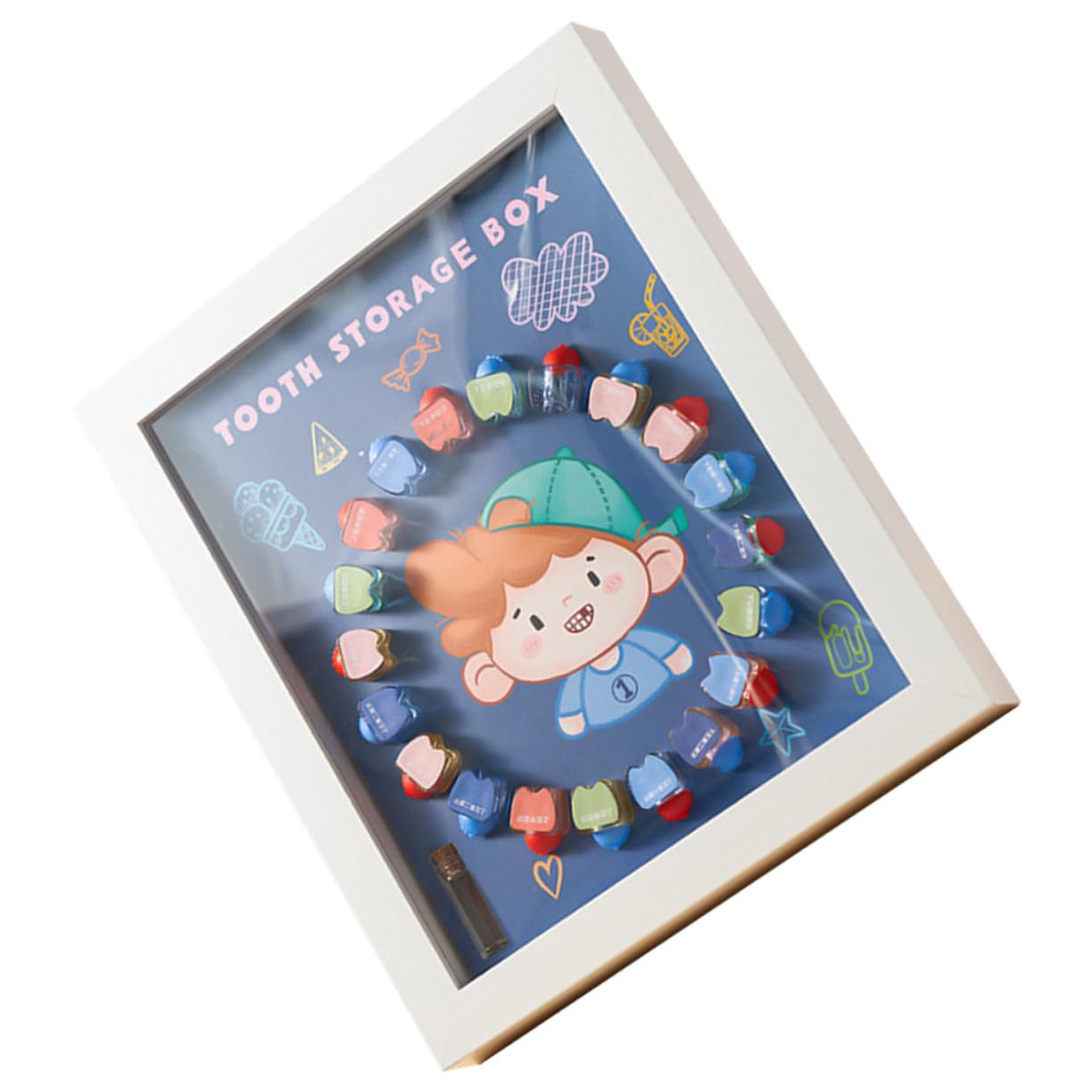 乳歯ケース 用透明水晶歯保存ボックス 乳歯保管記念品 小王子デザイン 各歯別収納可能 長期保存向け実..