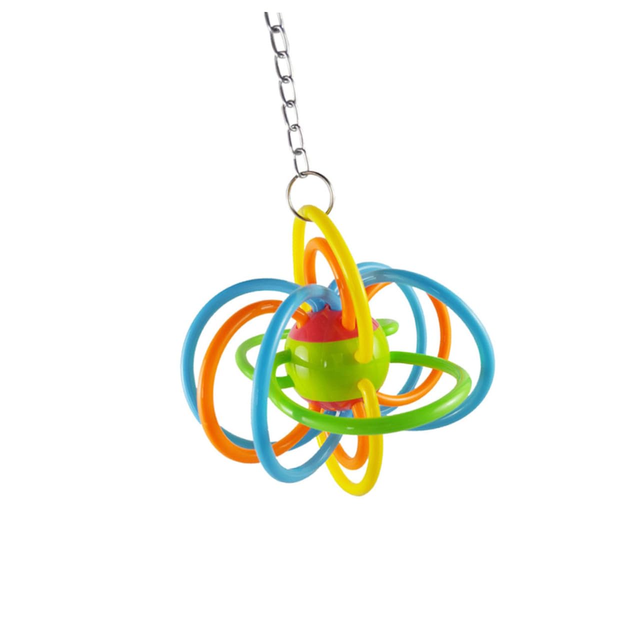 カラフルなオウム用噛むおもちゃ 属 アクリル製 耐久性あり ベル付き 小型鳥 ハムスター マウス向け 歯..