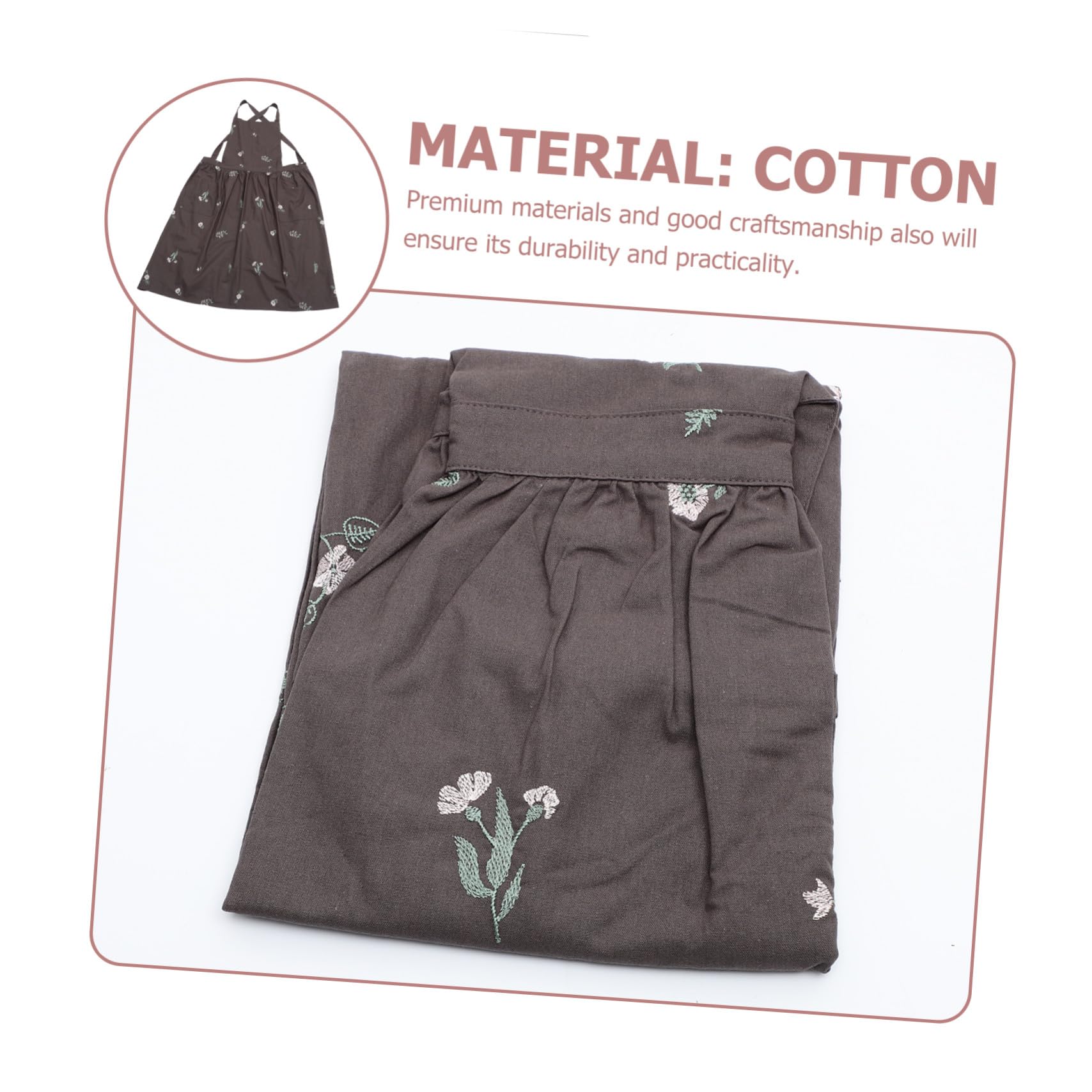 棉素材の家用エプロン ポケット付き 調理 バーベキュー アート作業に 男女兼用 耐久性と実用性を備 キ..