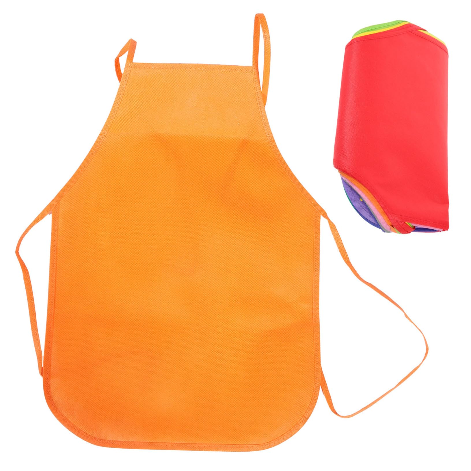 24個 用アーティストエプロン 不織布製 撥水加工 色アソート 腰ひも 絵画 クラフト 教室用 汚れ防止軽量