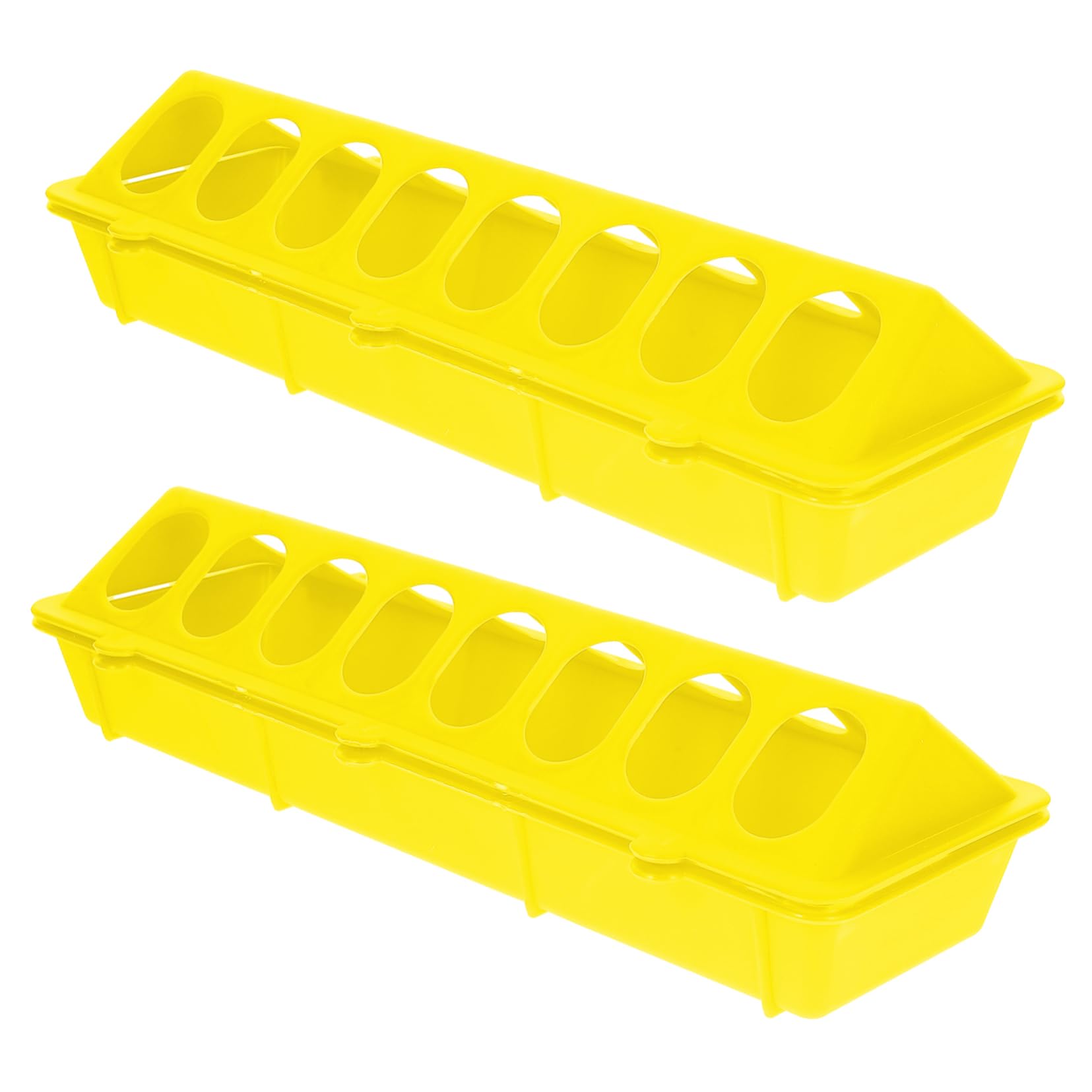 2個 鳥用自動給餌器 鸠小屋用長条形餌入れ 防こぼれ設計 耐久性あり 小型鳥