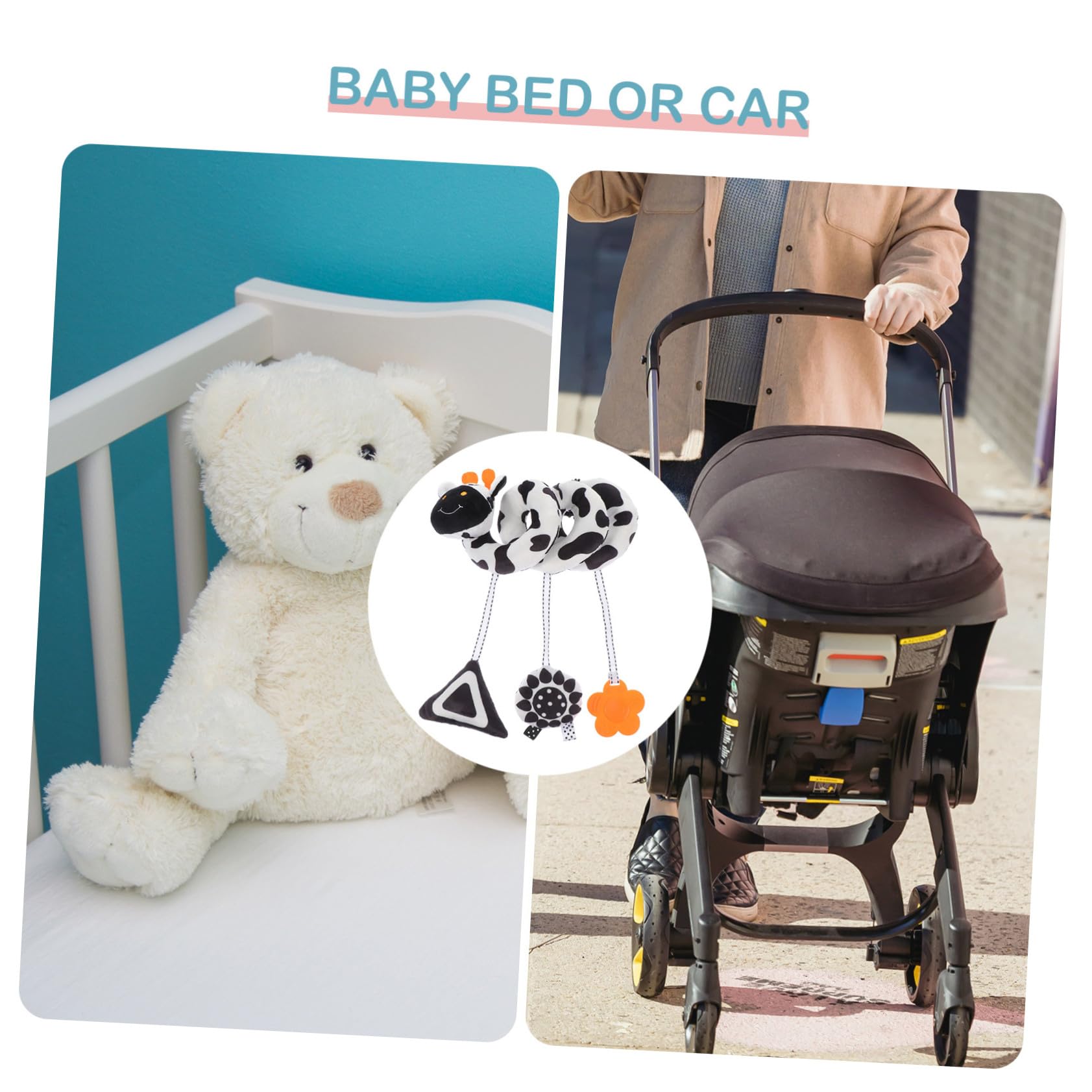 ベビーカー吊りおもちゃ 黒白鹿デ