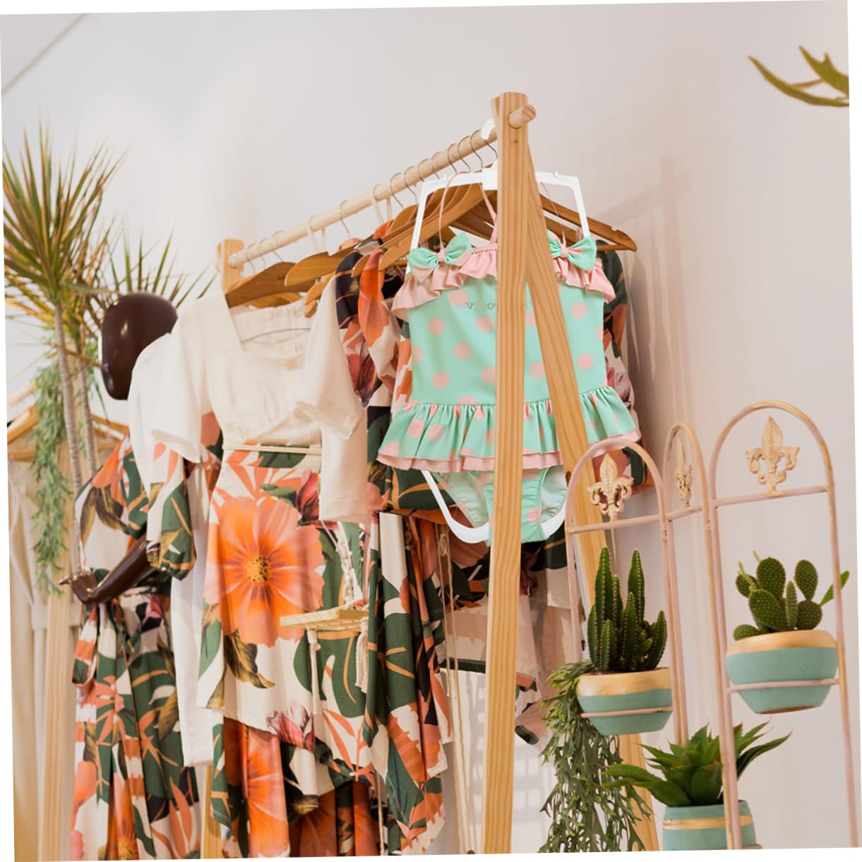 6個子供用水着ハンガー プラスチック製 水着乾燥ラック キッズクローゼット整理用 幼児服やビキニ収納に