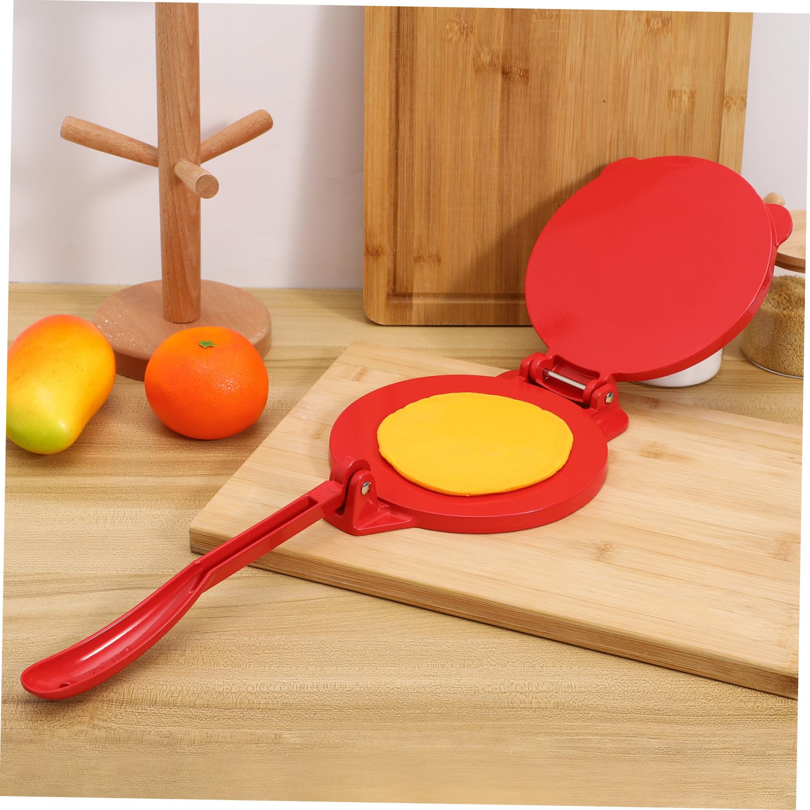 アルミ製トルティーヤプレス 赤色 耐錆性キッチンツール 生地成形用ドウプレス ピザ パイ トルティーヤ..