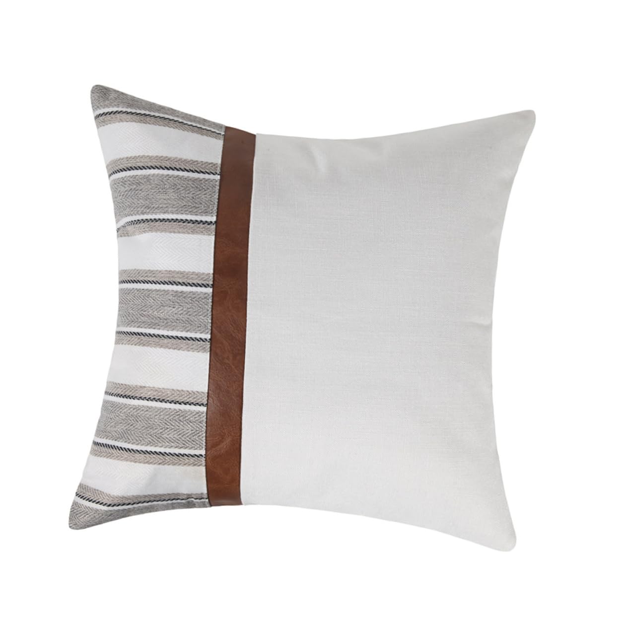 Pu 枕 ケース トレンディ スロー 枕 ソファ 枕 カバー グレー スロー 枕 カバー ぬいぐるみ 装飾 枕 ストライプ パッチワーク クッション カバー Pu レザー 枕 カバ