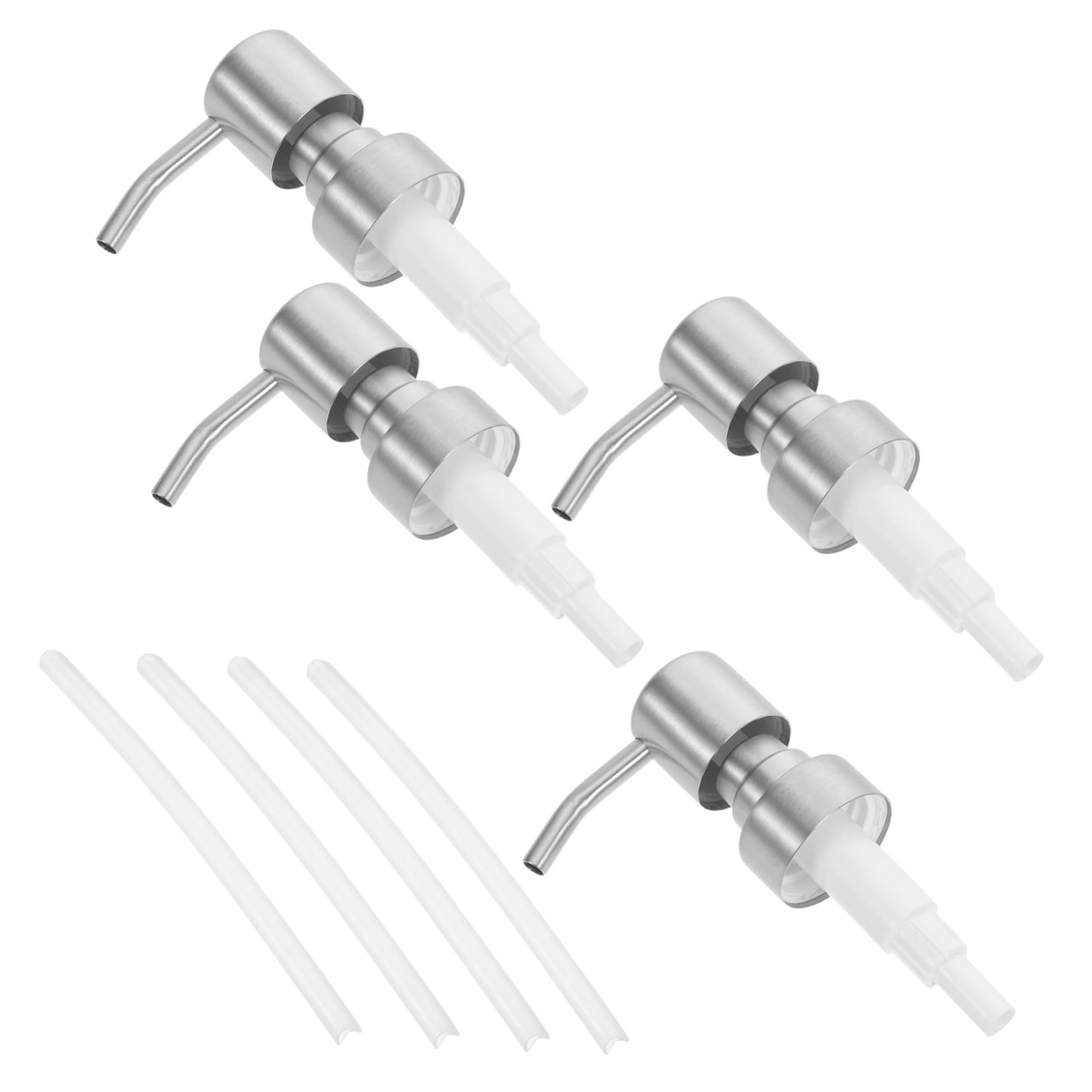 4個 ステンレス スチール バス ポンプ ソープ ディスペンサー ポンプ ディスペンサー ヘッド ローショ..