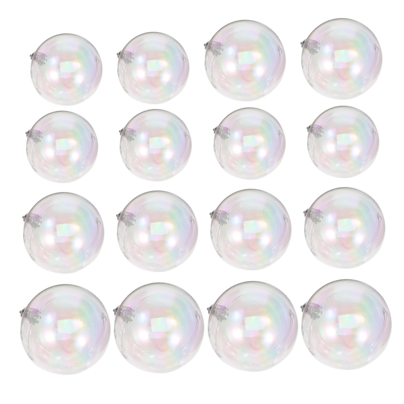 30個透明クリスマスボールオーナメント 虹色デザイン 軽量割れにくいプラスチック製 ホリデーツリー飾..